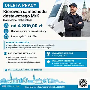 [ePraca] Kierowca samochodu dostawczego M/K - POZNANIAK.NET